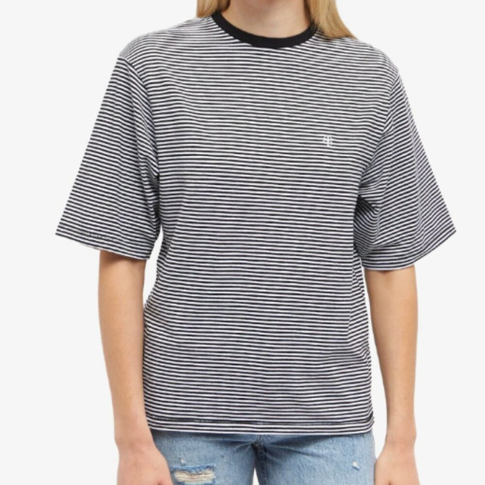 Anine Bing Bo Striped Tshirt - white and navy